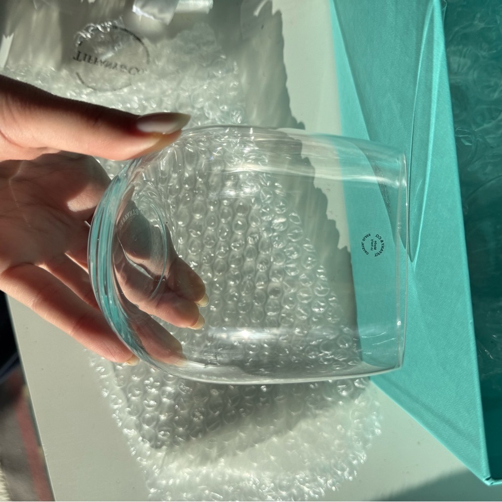 Tiffany & Co. Crystal Stenless Wine Glasses x2